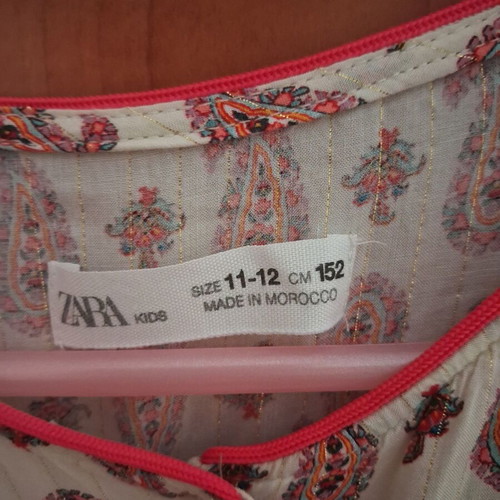 Zara blouse with frill details on sleeves and neckline, colorful