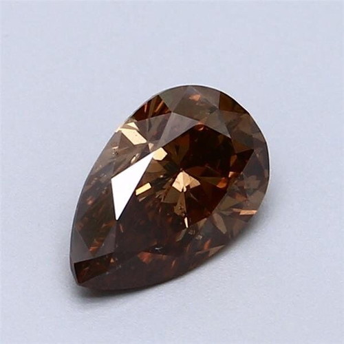 Natural color diamond 1.02 ct pear fancy deep brown orange SI1 IGI