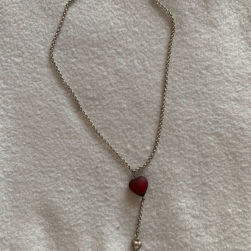 Necklace with heart used, made of 925 silver
