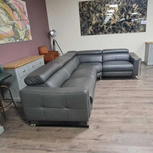 Torres designer gray corner sofa with electric relax mechanism new