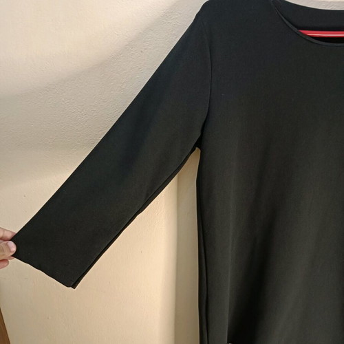 Black boho dress with embroidered hem, size S/M, like new
