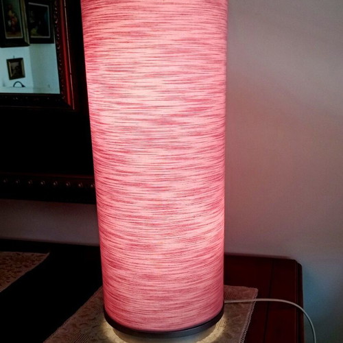 Table lamp tower cylinder 48 cm vintage boho with 2 bulbs, like new