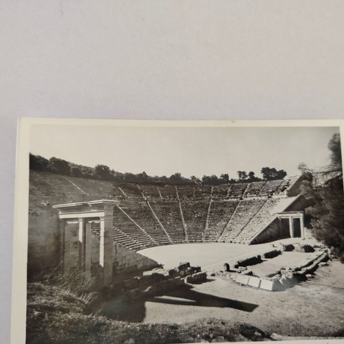 Black and white postcard Epidaurus The Theatre by Nik. Stournaras used