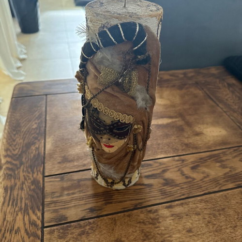 Decorative mask candle 30cm height like new