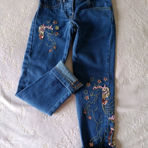 Monsoon unicorn jeans 3 years like new, blue