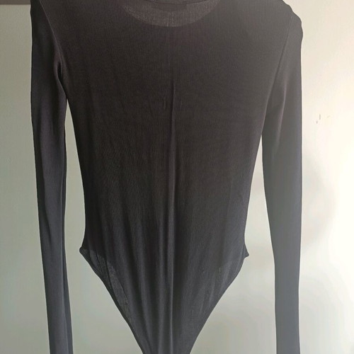 Zara women's bodysuit used, black rib knit, size S/M