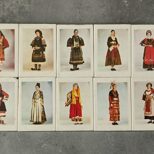 National costumes complete matchbox series new, filled with matches