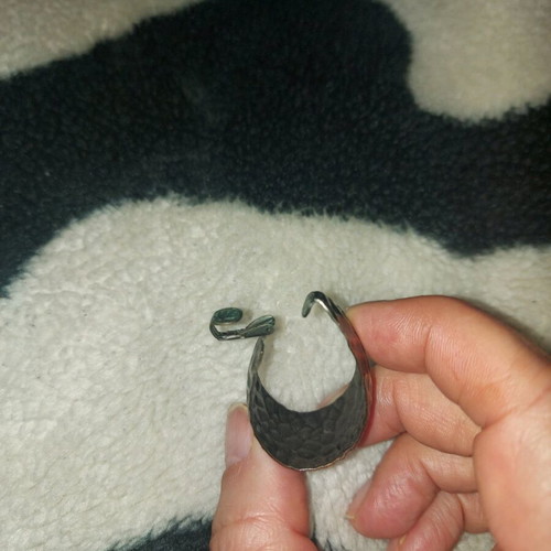 Clip-on earrings used, bronze color