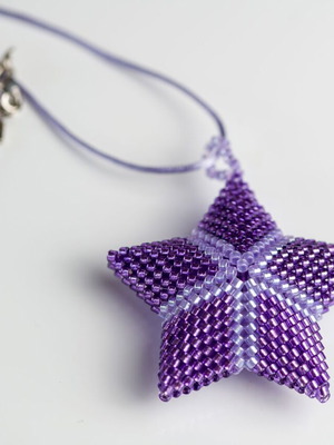 Handmade necklace with star pendant purple custom made