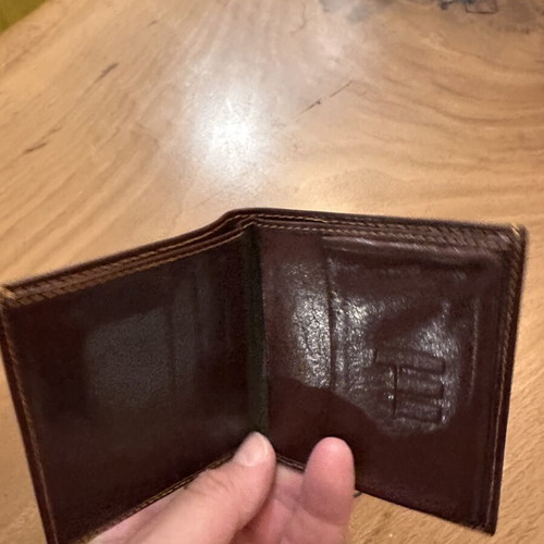 Leather Card and Bill Wallet pocket size 10cmx10cm, like new