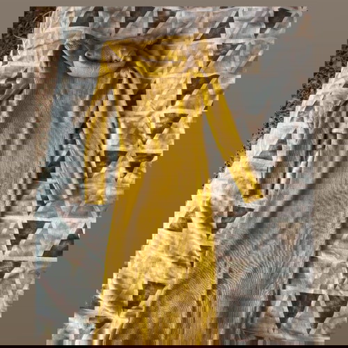 Φόρεμα Cherry Koko ribbed midi σαν καινούργιο, κίτρινο