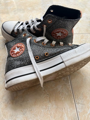 Converse All Star glitter boots used, gray size 37.5