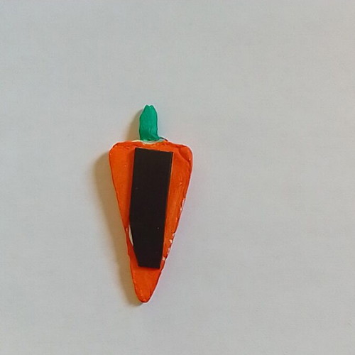 Handmade carrot magnet from clay, made to order