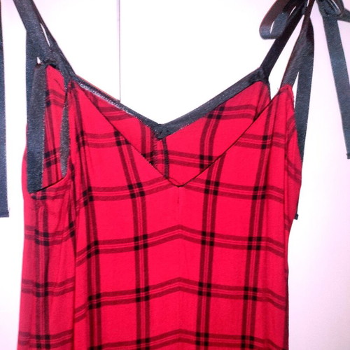 Red plaid midi dress Zara Trafaluc like new, size M