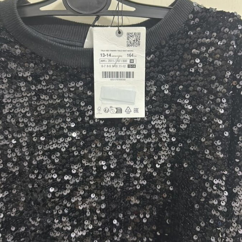 Μπλούζα Zara καινούργια με πούλιες μαύρη