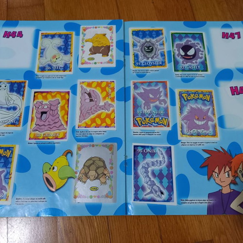 Collectible Pokemon sticker album like new, nearly complete