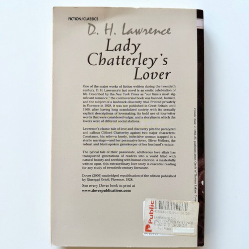 Lady Chatterley’s Lover used English book