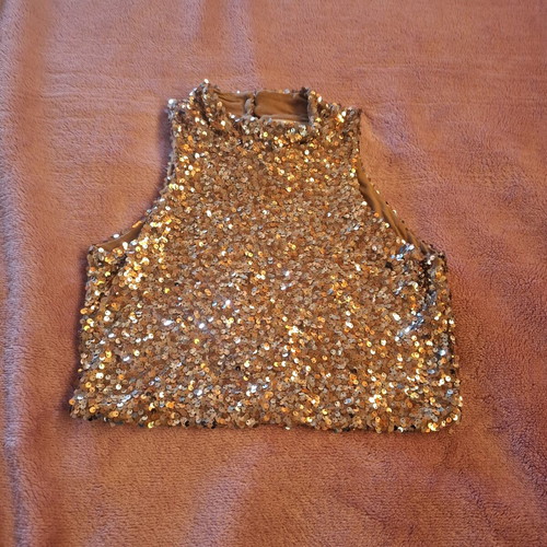 Crop top Toi&Moi like new, sequin, gold size S