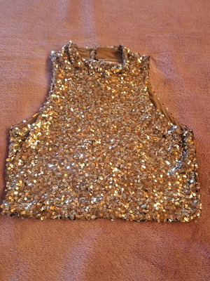 Crop top Toi&Moi like new, sequin, gold size S