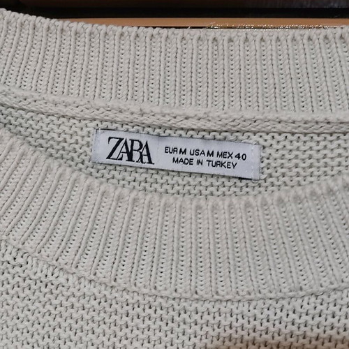 Zara Men's Long Sleeve Shirt Size M Like New White Beige