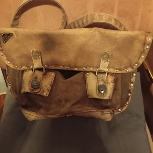 Reeplay women's crossbody bag like new, leather and thick fabric, brown