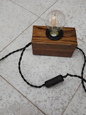 Vintage φωτιστικό ξύλινο καινούργιο με λάμπα E27 8W