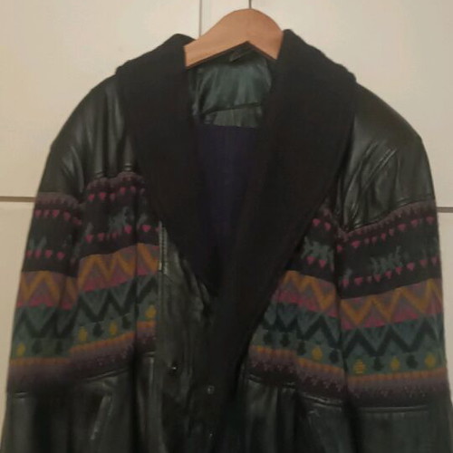 Men's leather napa jacket Italian like new, black, size L