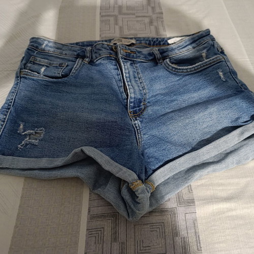 Denim shorts size 42 used, light blue with rips