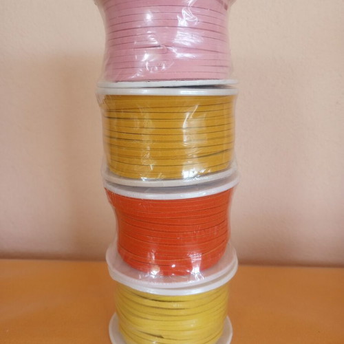 Suede Cord Ribbon Set 4 Pieces 50m New