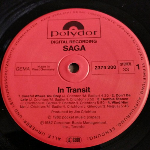 Saga In Transit LP used, rock