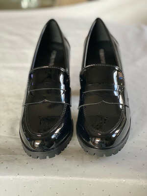 Diamantique patent leather loafers new, black, size 38