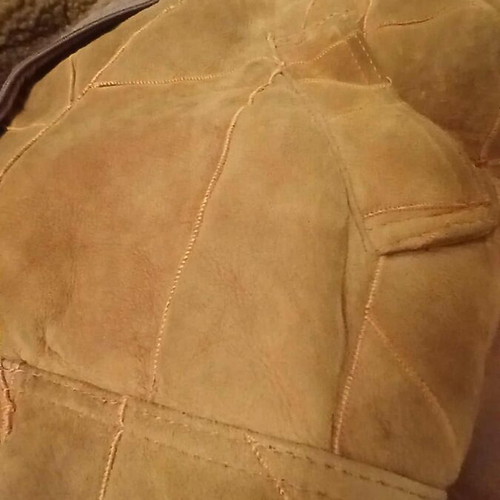 Handmade shearling jacket used, genuine sheepskin, size L
