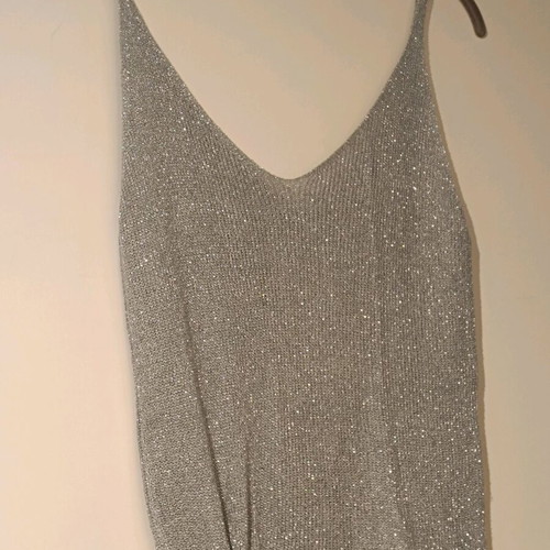Cotton tank top silver like new, size S