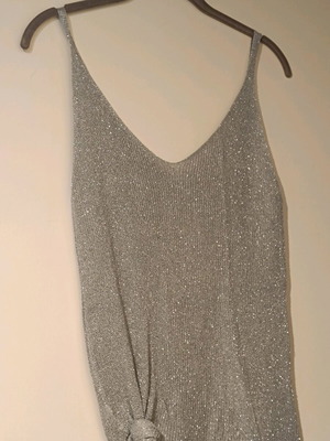 Cotton tank top silver like new, size S
