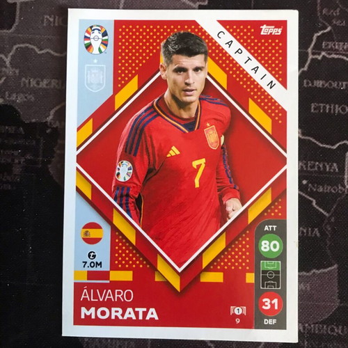 Topps Match Attax Alvaro Morata UEFA Euro 2024 card like new