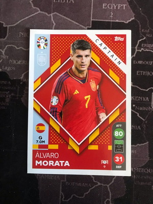 Topps Match Attax Alvaro Morata UEFA Euro 2024 card like new