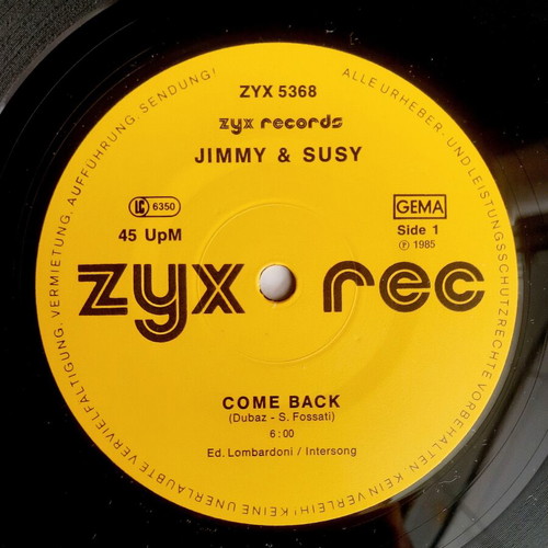 Jimmy & Susy Come Back 12" vinyl Italo-Disco