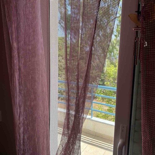 Curtains net pink and fuchsia like new