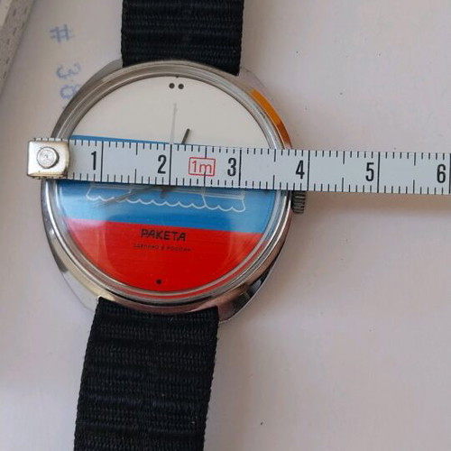 Raketa Retro 1970 wristwatch like new, men's manual wind blue red