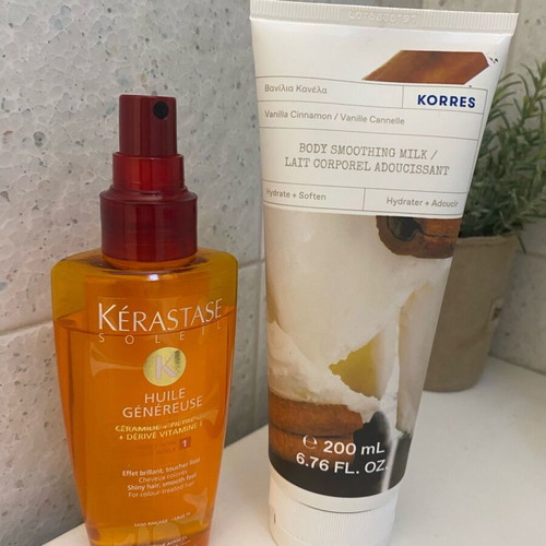 Hair oil slightly used with body cream gift