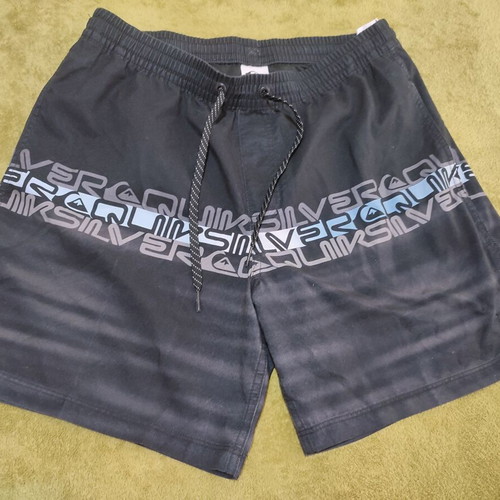 Quicksilver men's swim shorts size Medium like new, black and blue