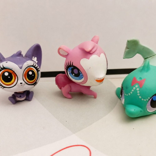 Littlest Pet Shop figures lot of 3 used, original Hasbro