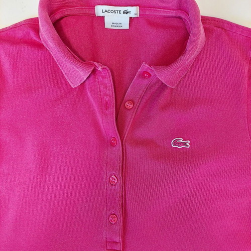 Lacoste women's pique polo shirt small fuchsia-dark pink like new