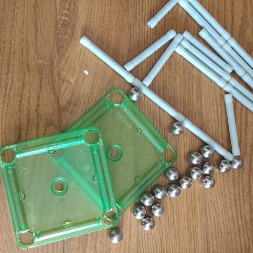 Geomag Magnetic Construction Toy used, 40 pieces, glow in the dark
