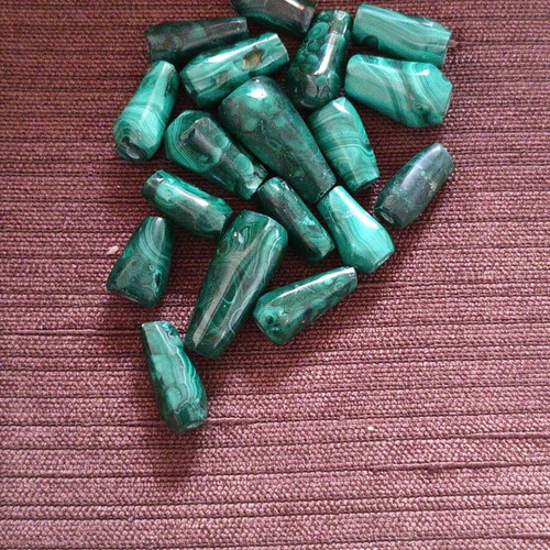 Natural Jewelry Making Materials Set with Malachite, Turquoise, and Mother-of-Pearl