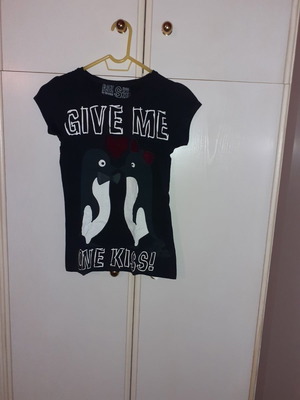 T-shirt μαύρο Bershka σαν καινούργιο, νούμερο S