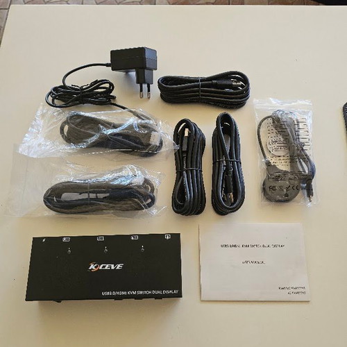 Kceve KVM302AS Dual Monitor HDMI KVM Switch new, 3 computers, 2 monitors