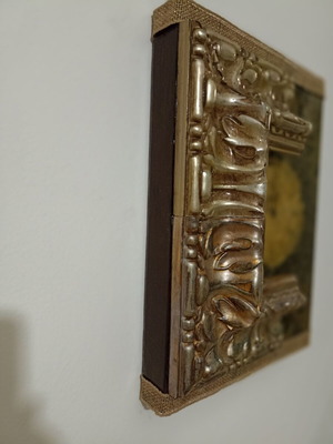 Framed art "A Stopped Clock..." handmade like new with wooden stretcher and canvas
