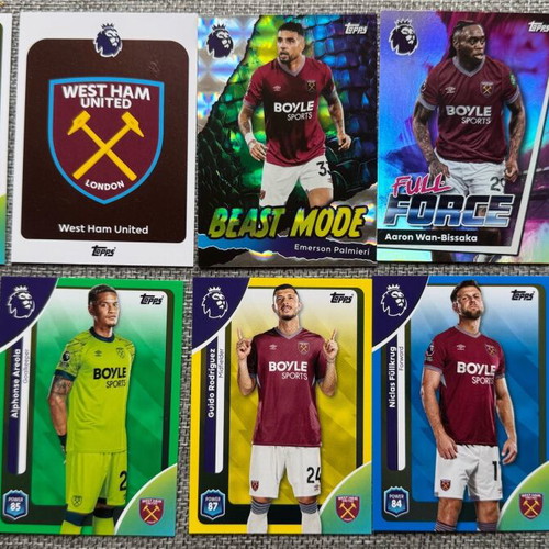 West Ham Lot Cards Topps PL 25/26 New, base insert parallels