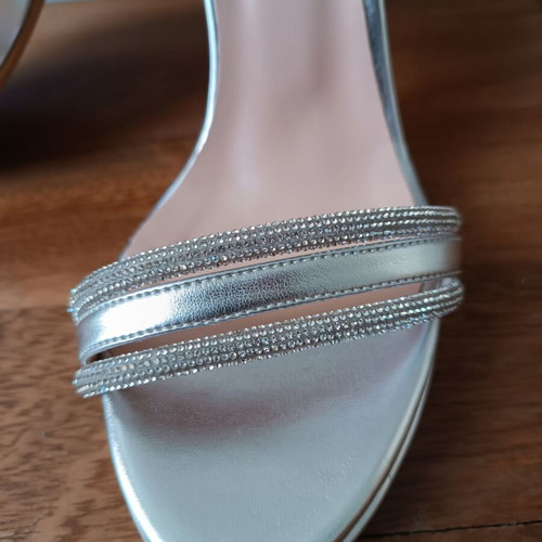 Pentavras silver sandals new, size 39, heel height 10-11cm